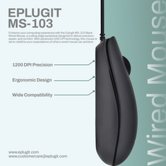 Eplugit MS-103 Black Wired Mouse