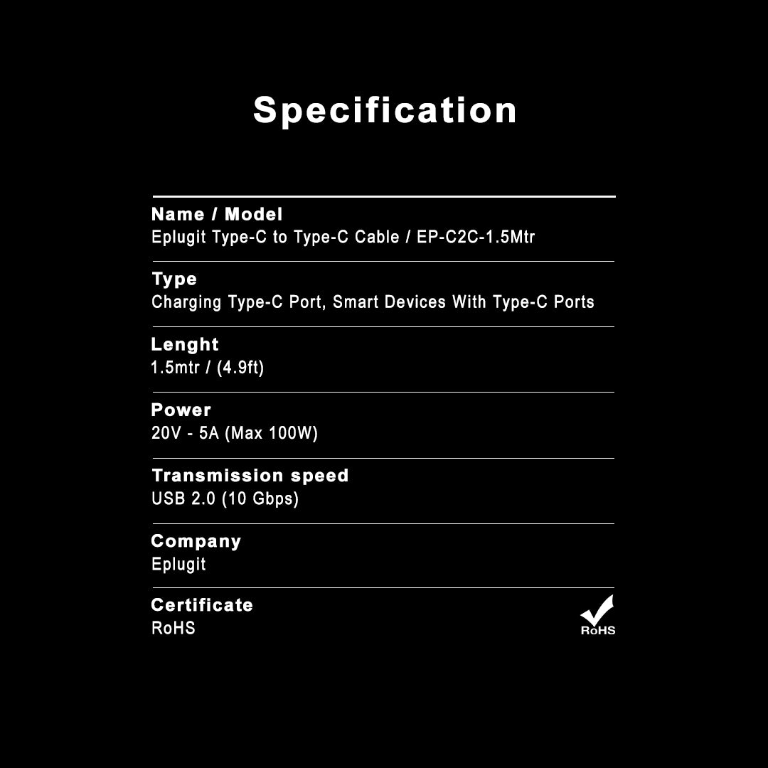 Type C to Type C Cable